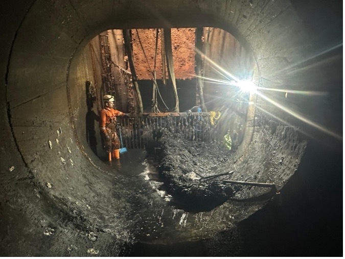 Culvert confined space operation, Seawork Marine Services