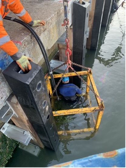 Fender replacement, Seawork Marine Services