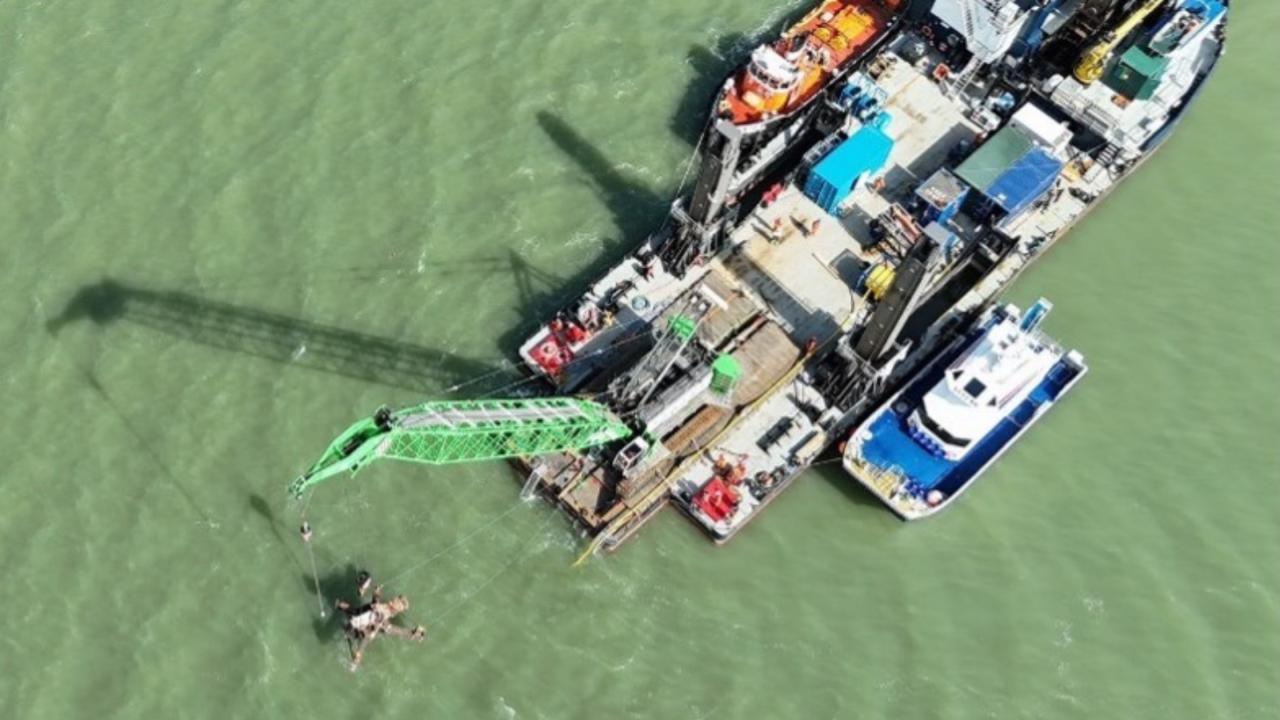 SS Richard Montgomery mast removal diving operation, Seawork Marine Services